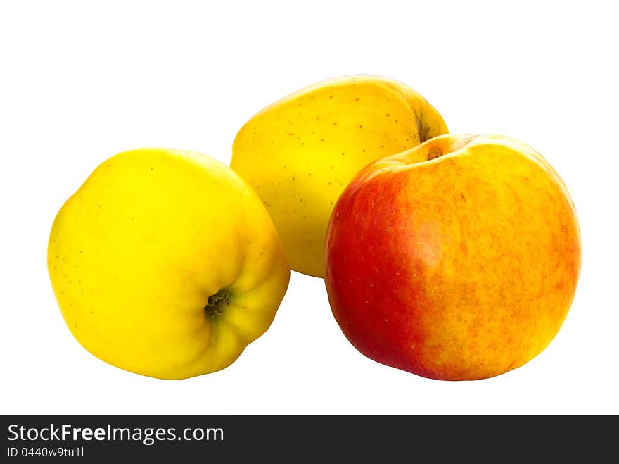 Three apples isolated on white background