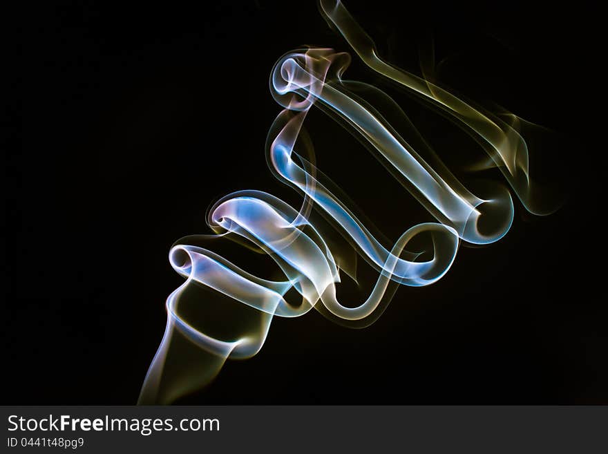 Smoke against a black background