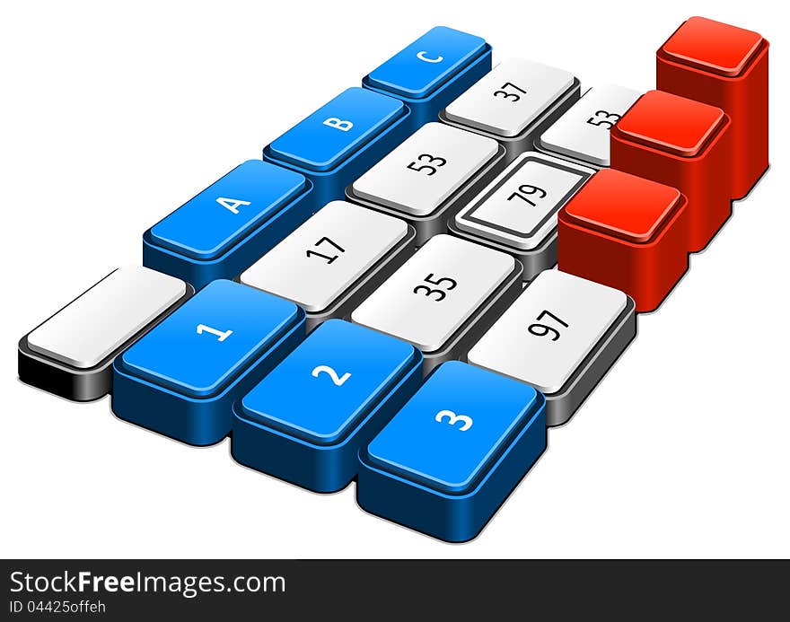 3d Spreadsheets illustration on white