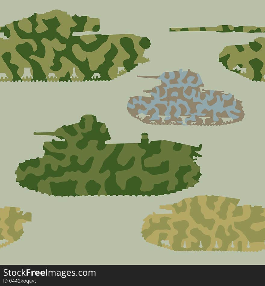 Abstract seamless background with tanks