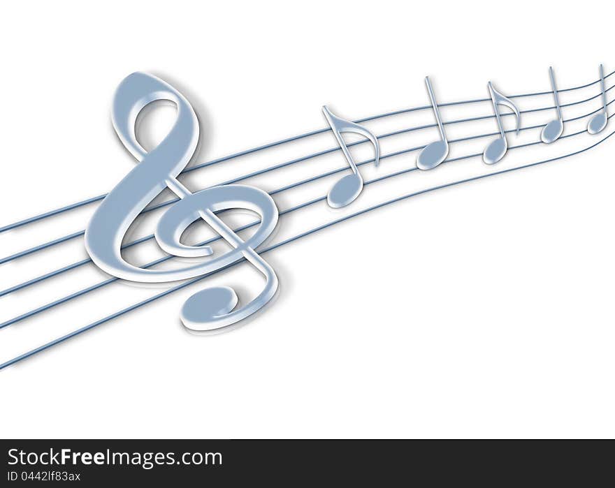 Music notes 3d