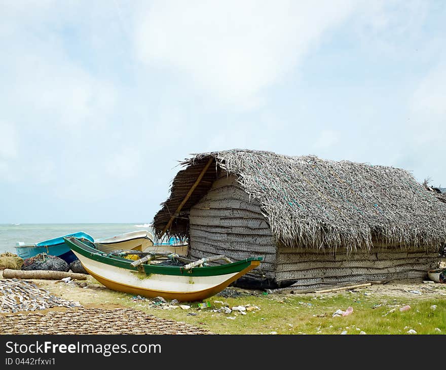 Fisherman village in sea