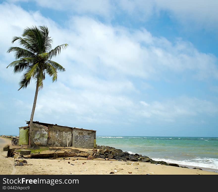 Fisherman village in sea