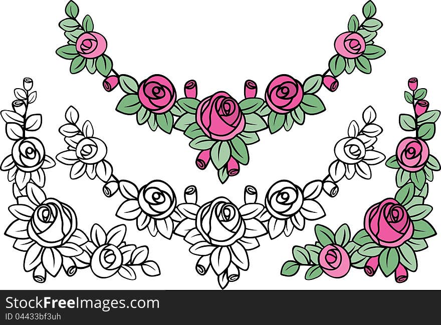 Old-fashioned rose pattern