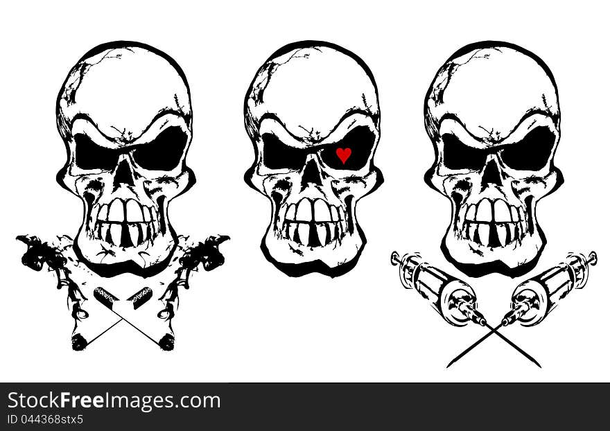 The Illustration of the skulls. The Illustration of the skulls