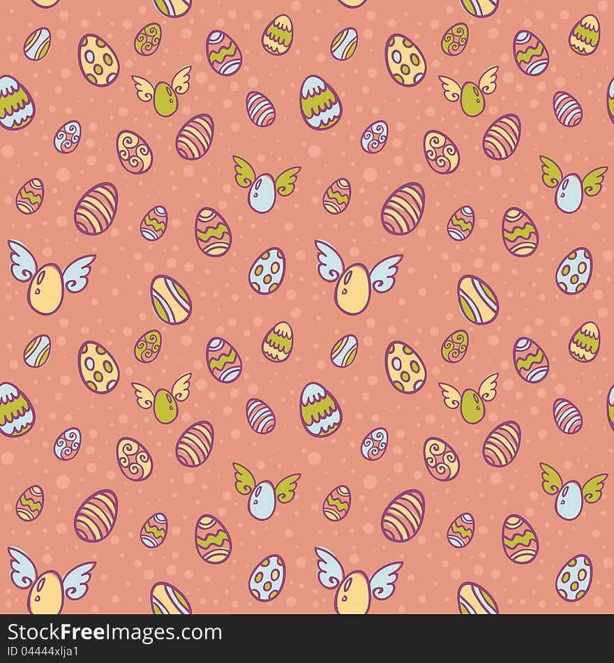 Easter eggs cartoon seamless texture