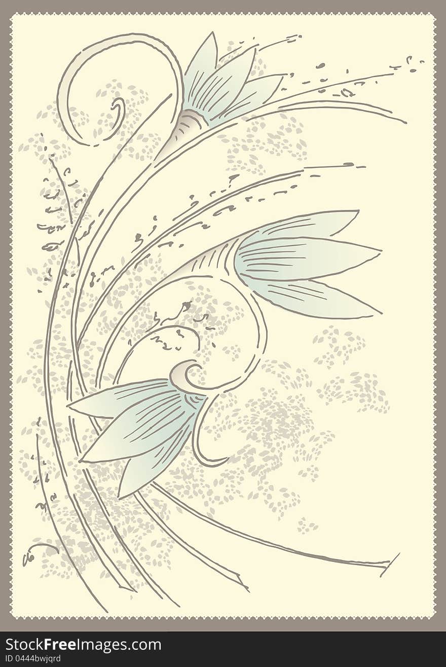 Floral ornament background in pastel tones