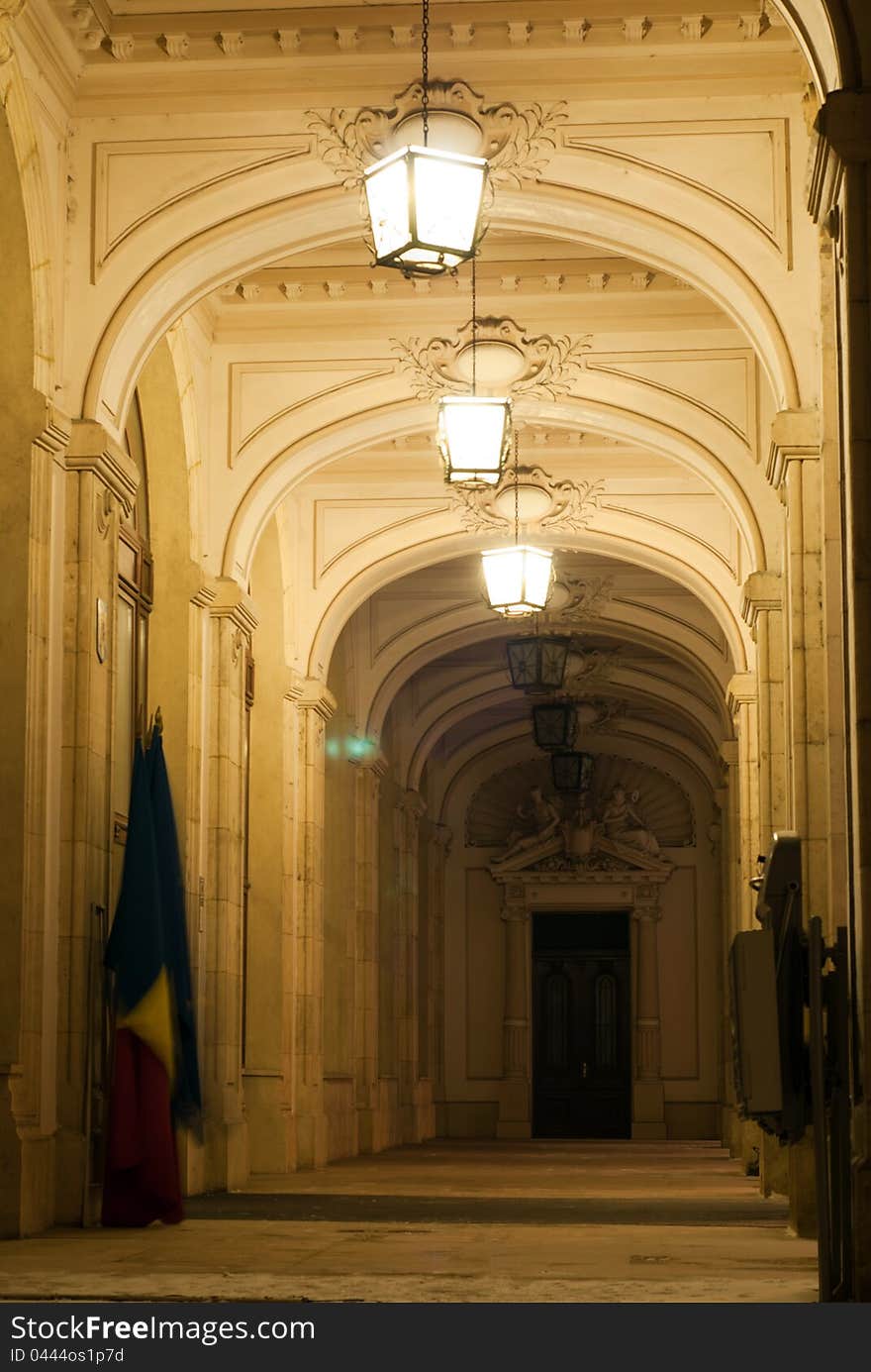 Museum Entrance By Night