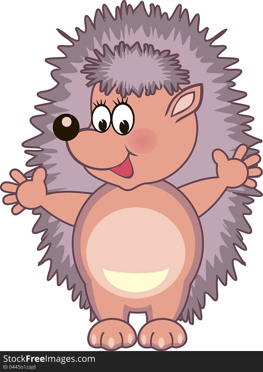 Cartoon illustration of a cute hedgehog