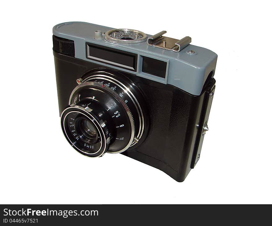 Old camera on a white background