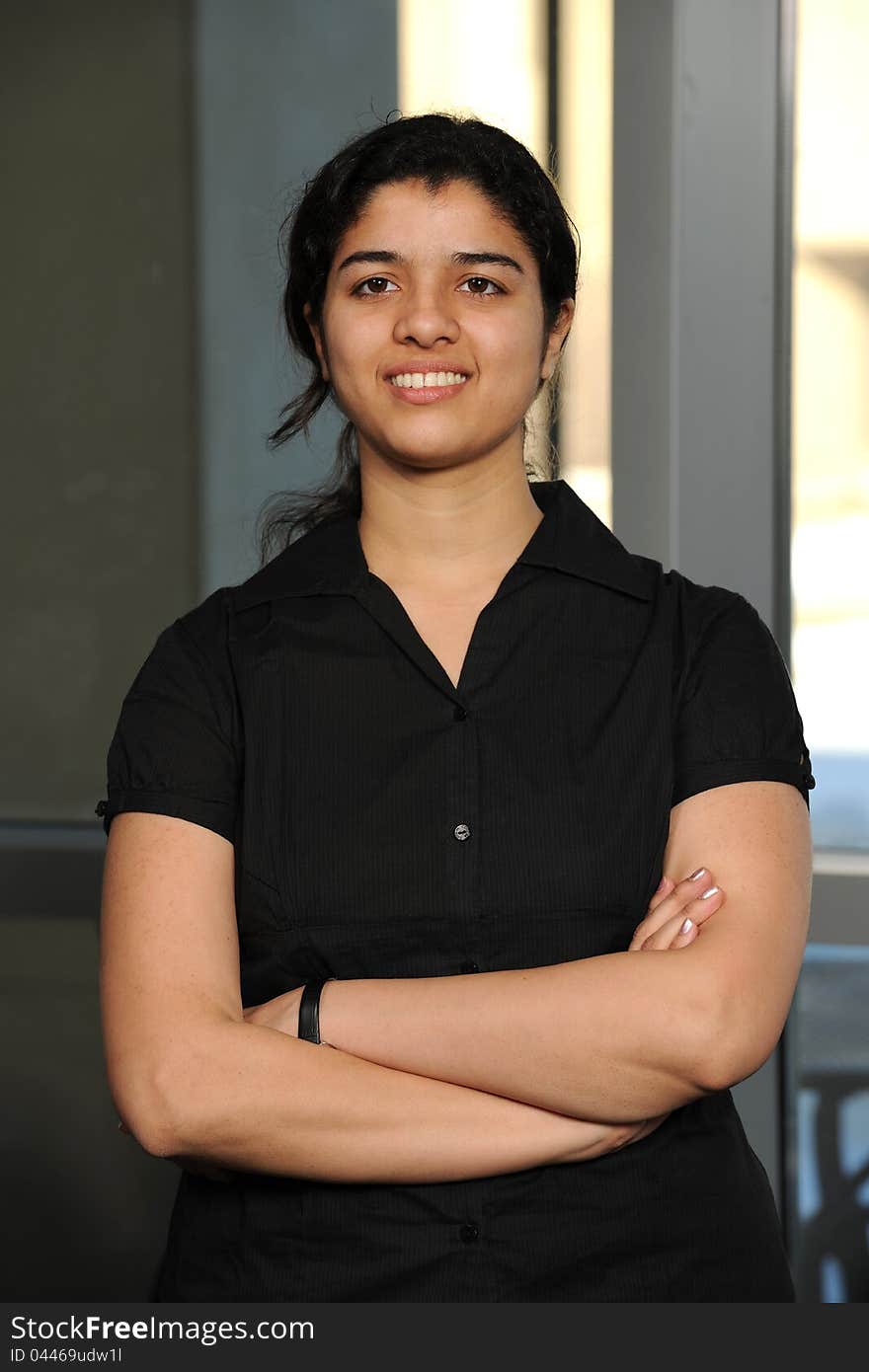 Young Indian Businesswoman inside an office building