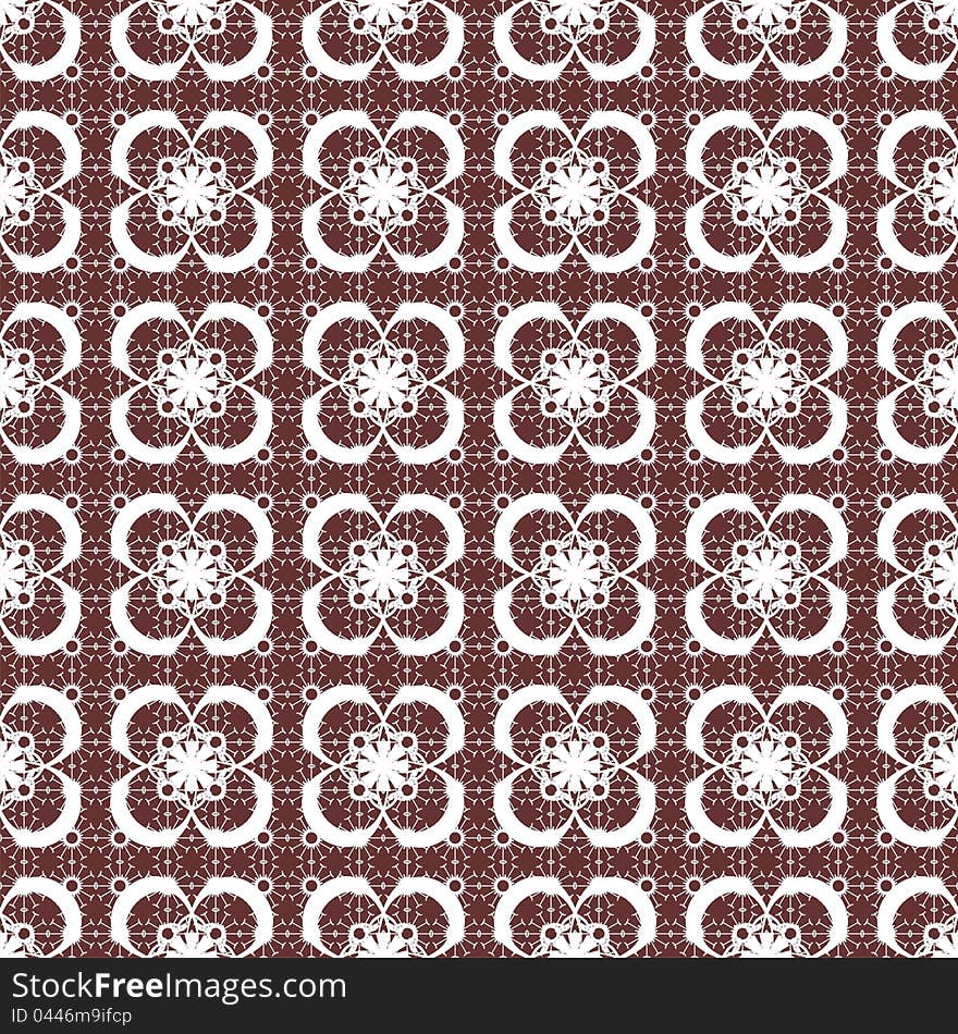 Seamless pattern with white lace on brown background. Seamless pattern with white lace on brown background