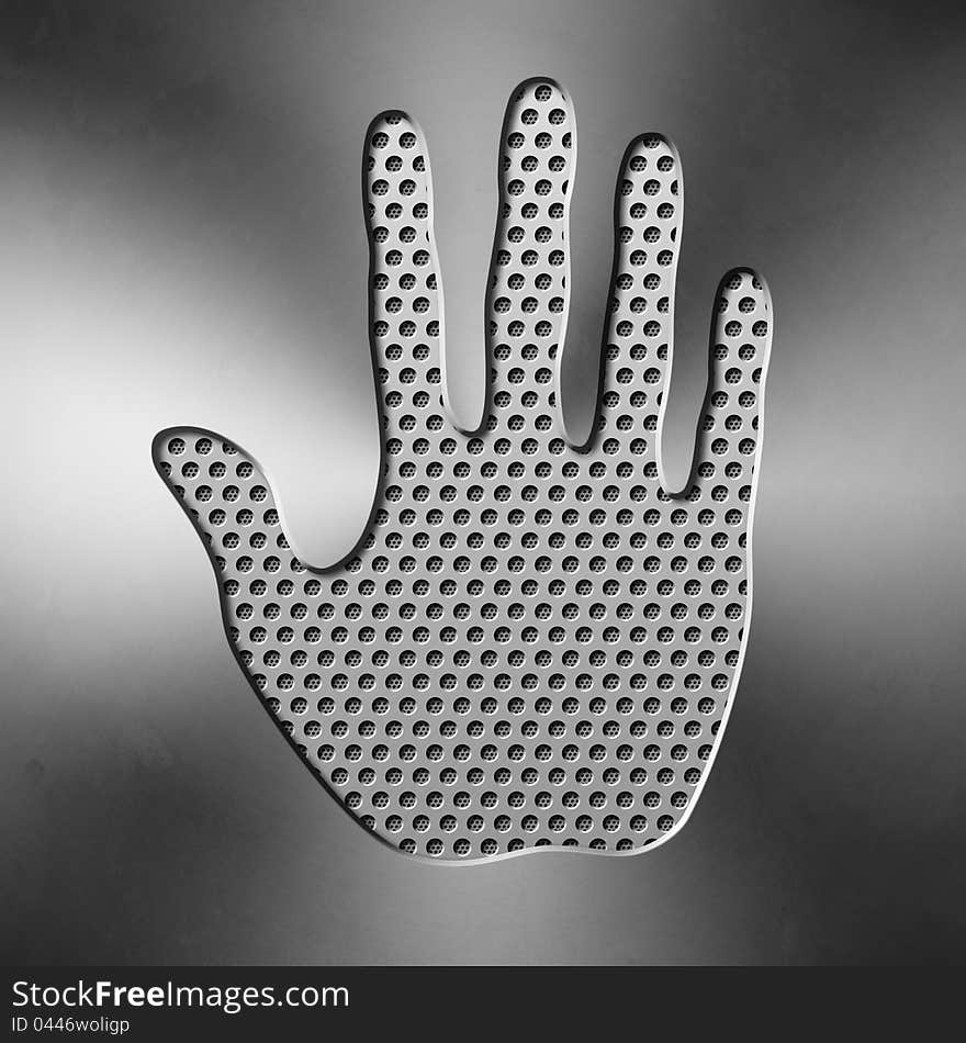 Handprint from metal