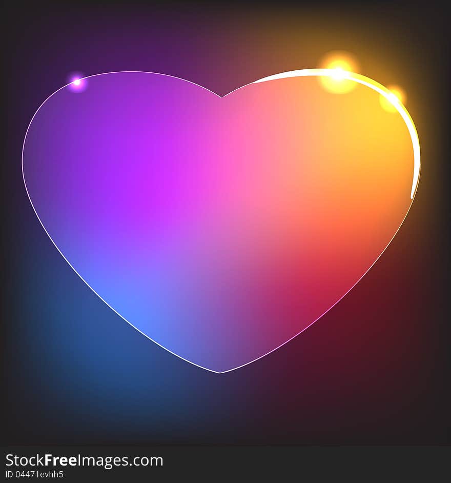 Neon heart on a black background. Neon heart on a black background