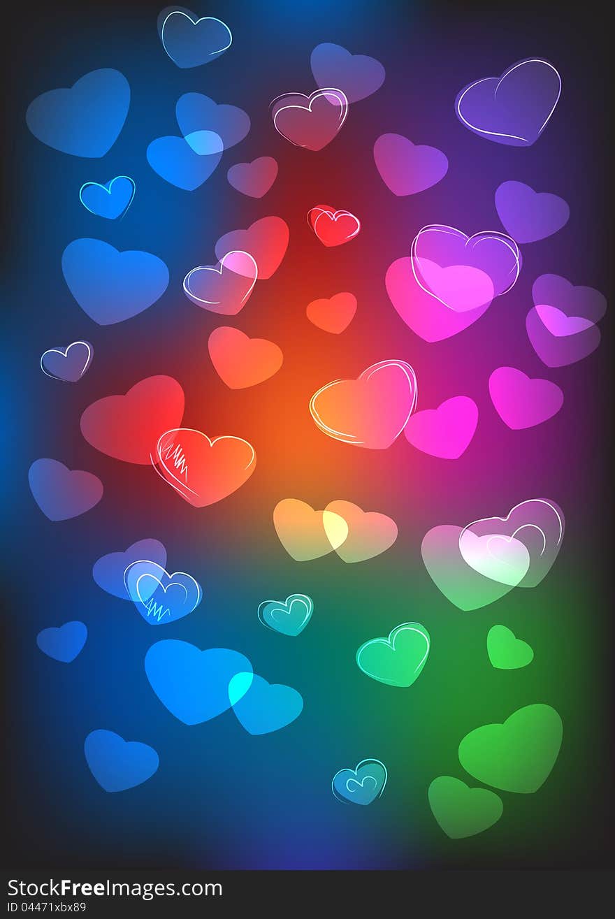 Valentine background with hearts