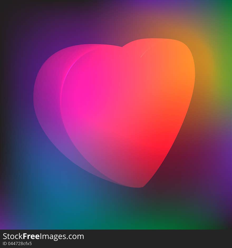 Neon heart on a black background. Neon heart on a black background