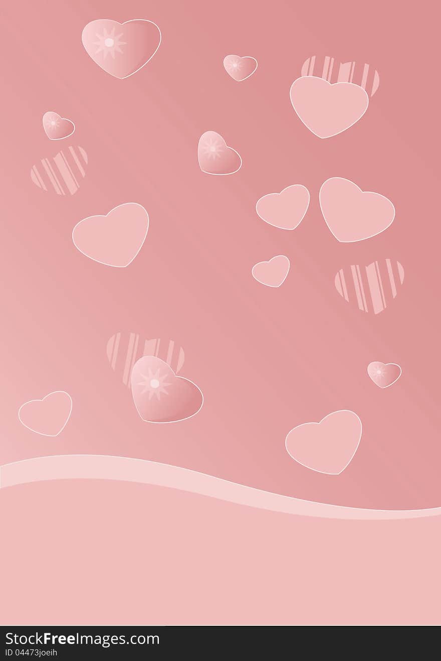 Valentine background with hearts