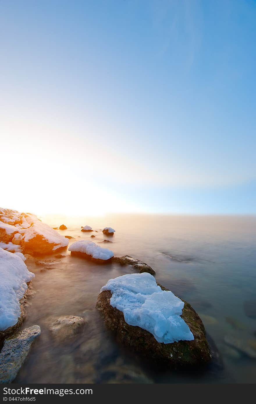 Early Morning on the Sea in winter