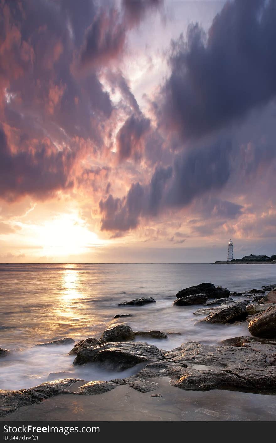 Lighthouse on the sea shore. Lighthouse on the sea shore