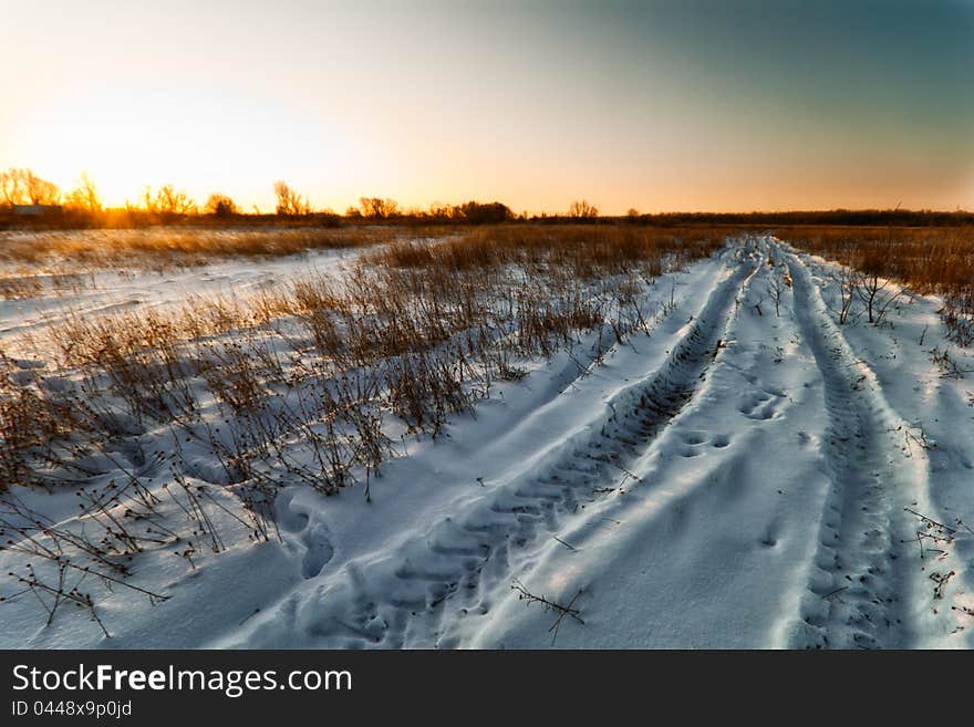 Winter rural landscape