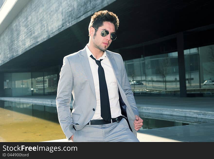 Portrait of a handsome young business man smiling