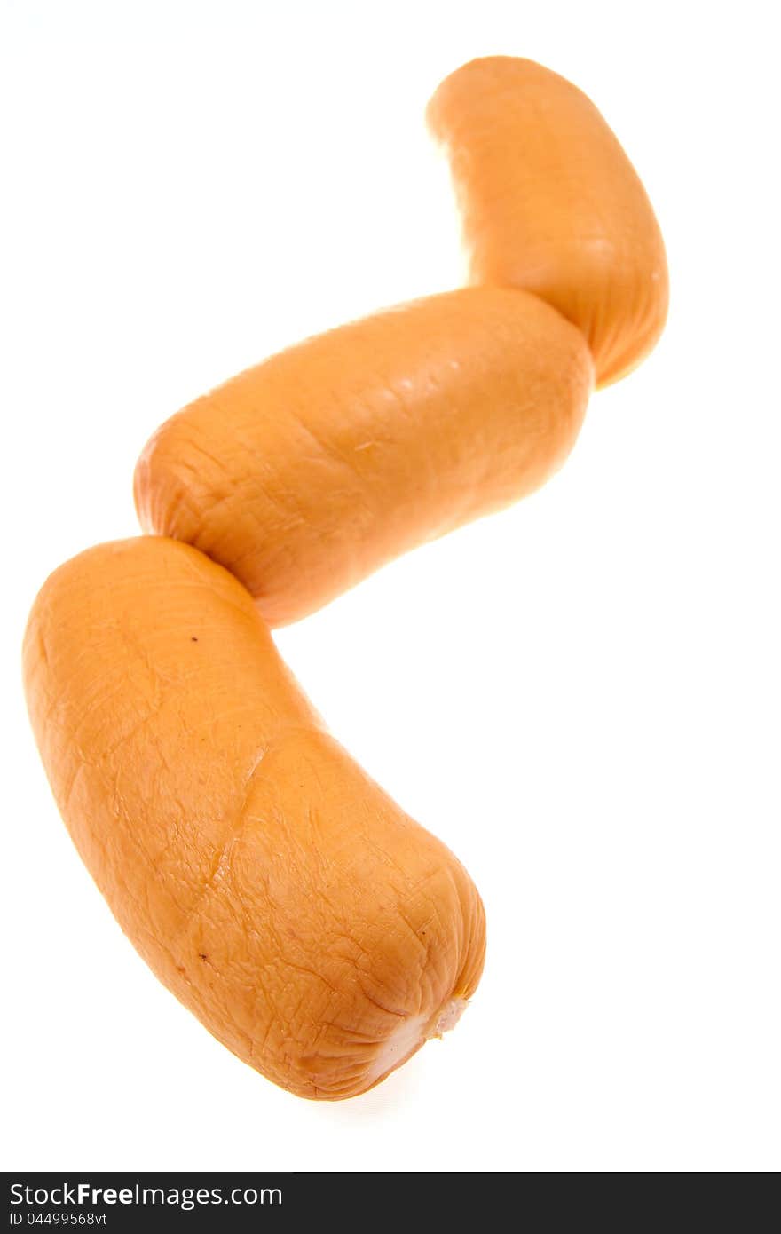 Sausage isolated on the white