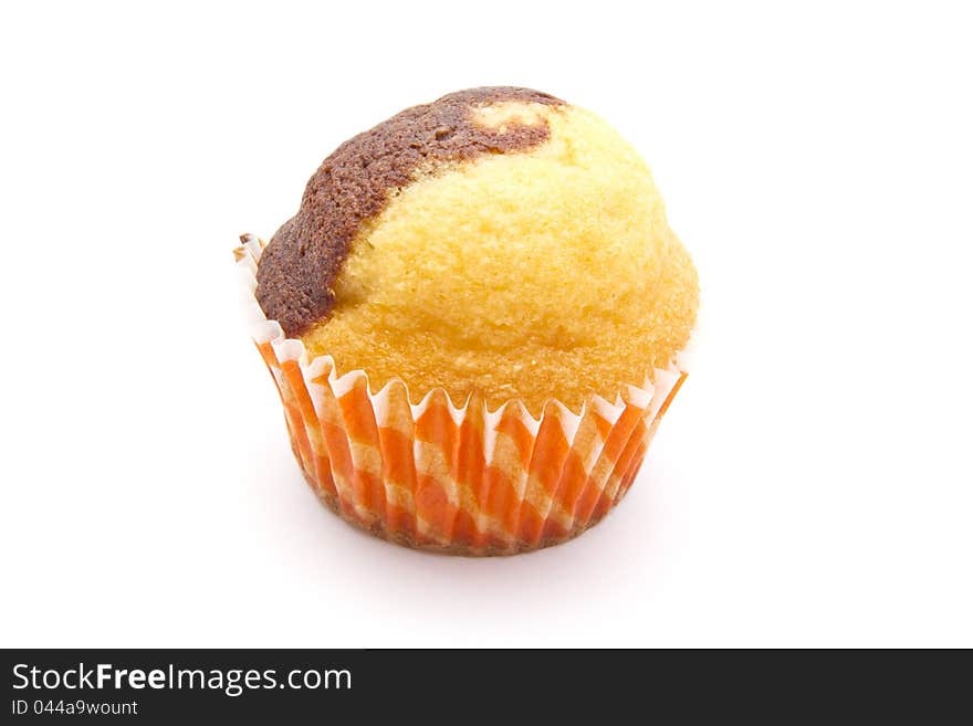 Dilicious muffins on white background