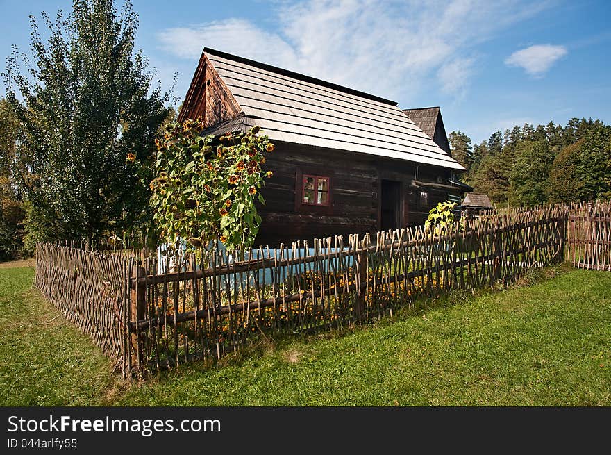 Traditional ancient wooden house, old village preservation. Slovakia. Traditional ancient wooden house, old village preservation. Slovakia.