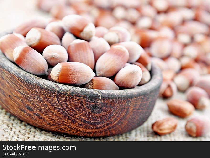 Hazelnuts on the table,still life. Hazelnuts on the table,still life