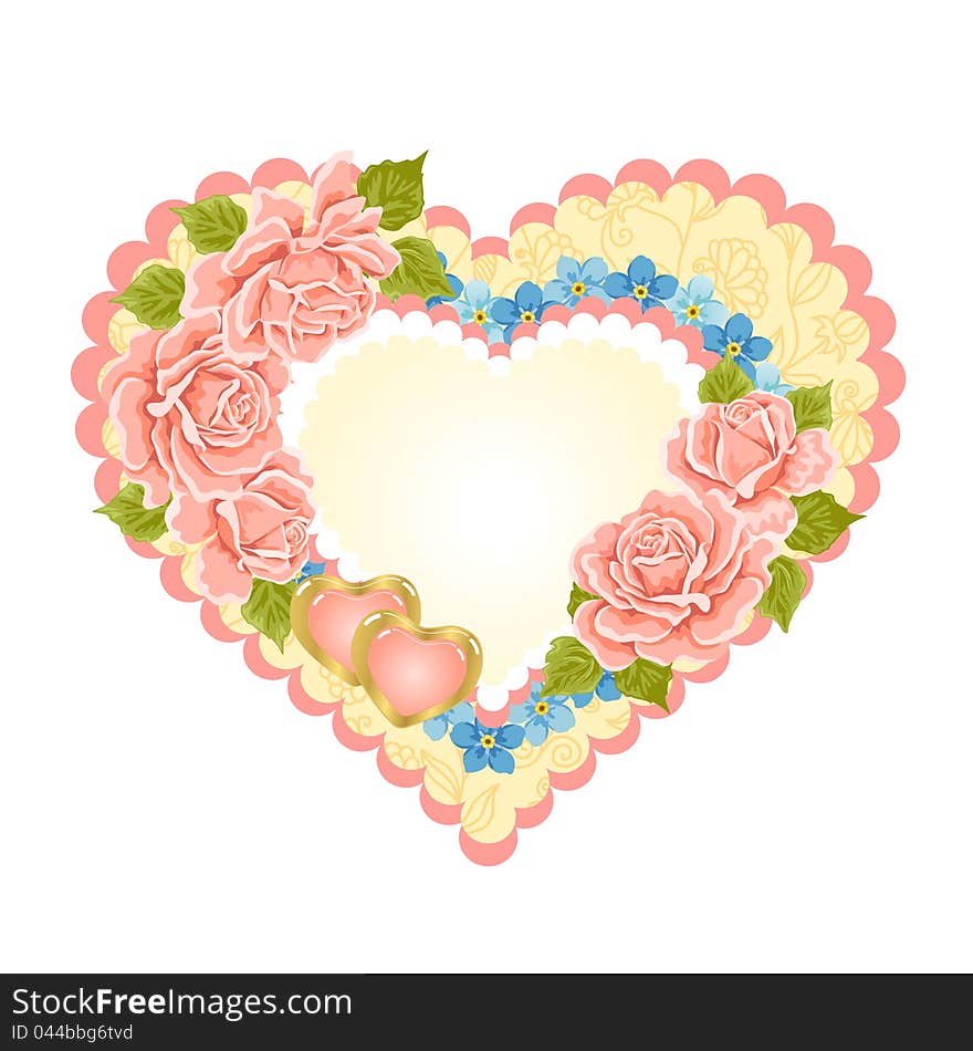 Valentine s Day Greeting card, vector illustratio