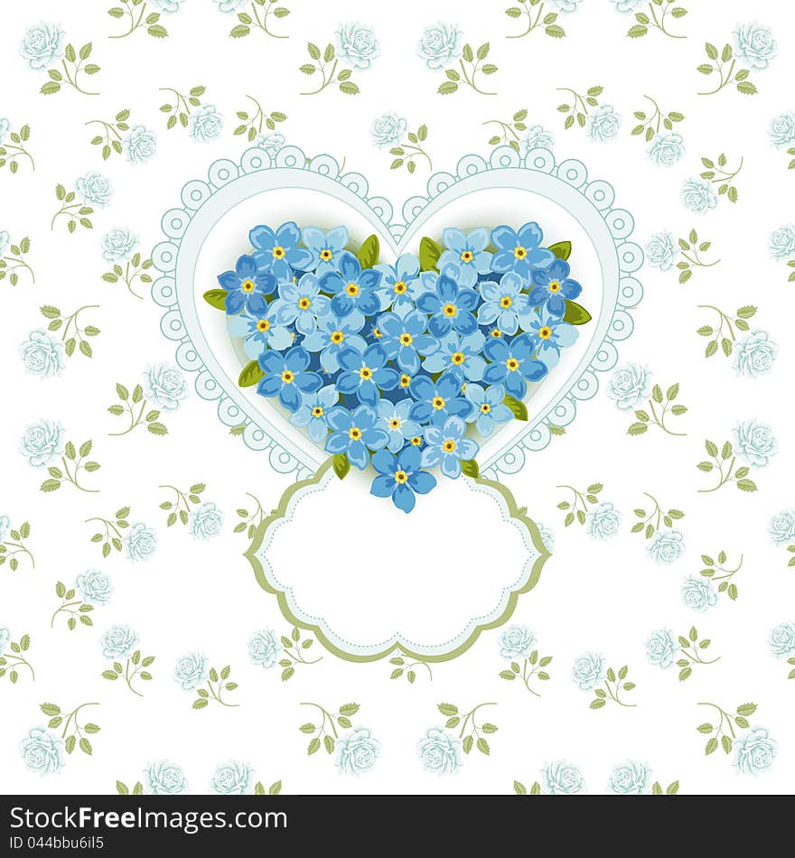 Greeting Card Template. Floral Background