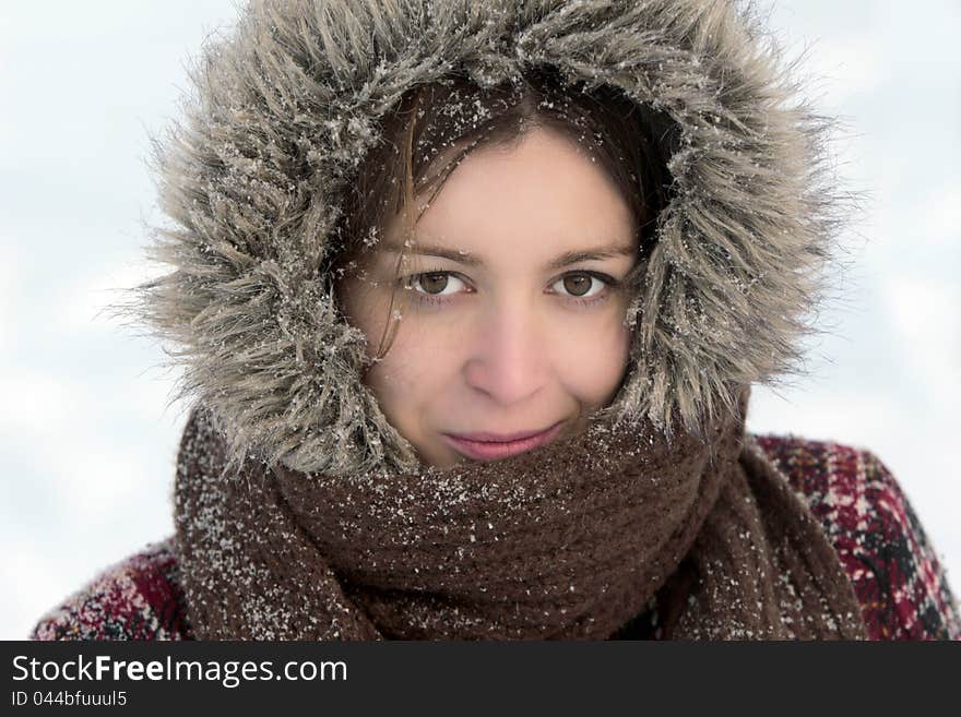 Winter Portrait of beautiful girl