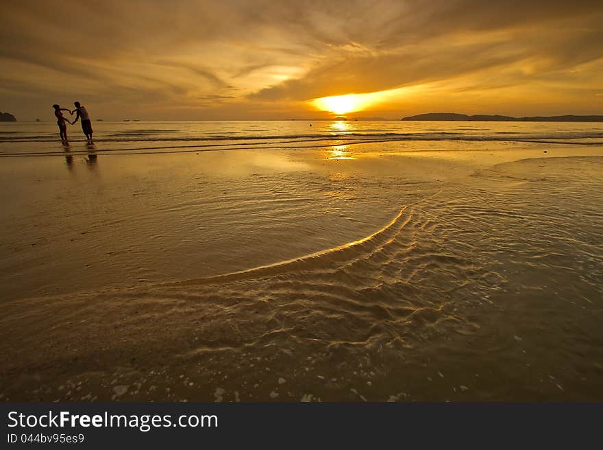 Amazing sunset form thailand beach