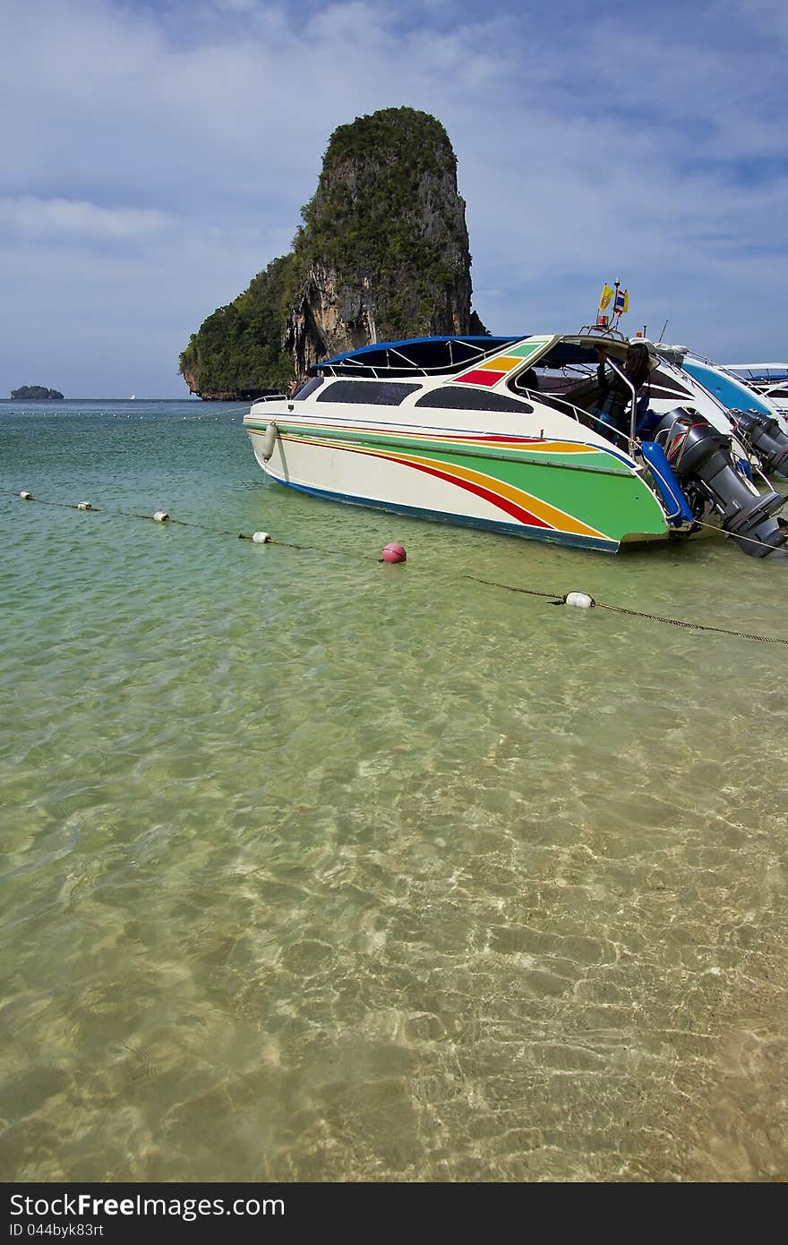 Speed boat on the clear sea. Speed boat on the clear sea