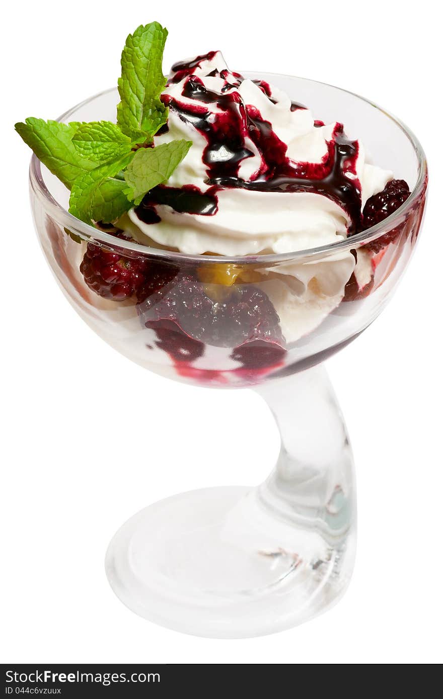 Ice Cream With Blackberries