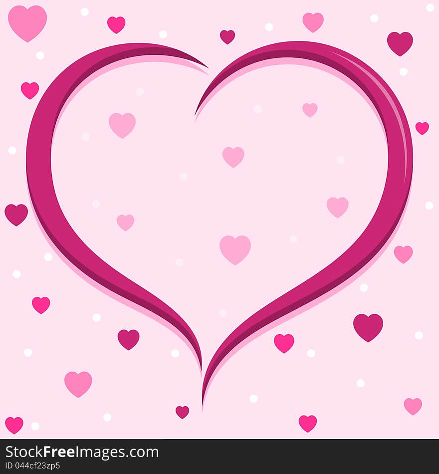 An illustration of a big pink heart frame, left intentionally blank so additional elements can be added. An illustration of a big pink heart frame, left intentionally blank so additional elements can be added.