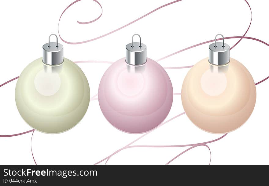 Christmas tree decoration - pearly balls. Christmas tree decoration - pearly balls