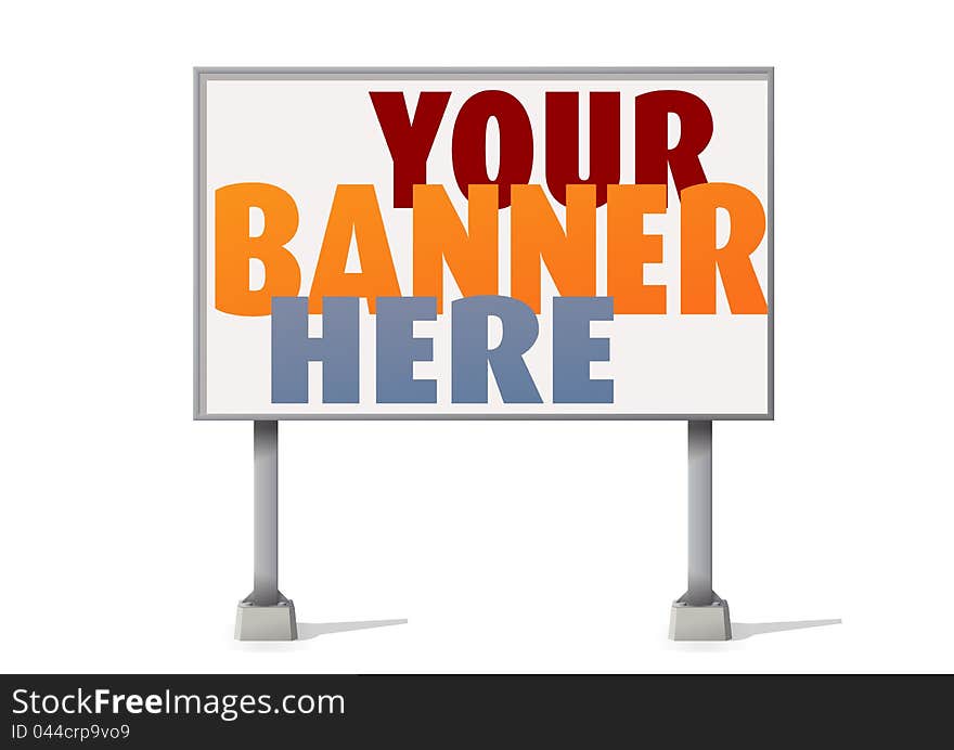 White display advertising, outdoor bollboard. White display advertising, outdoor bollboard