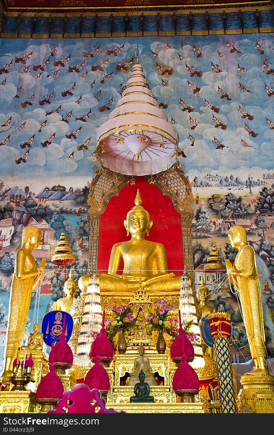 Buddha statue in the worship. Buddha statue in the worship