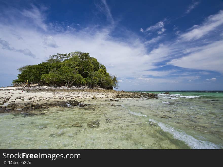 Rock and beach