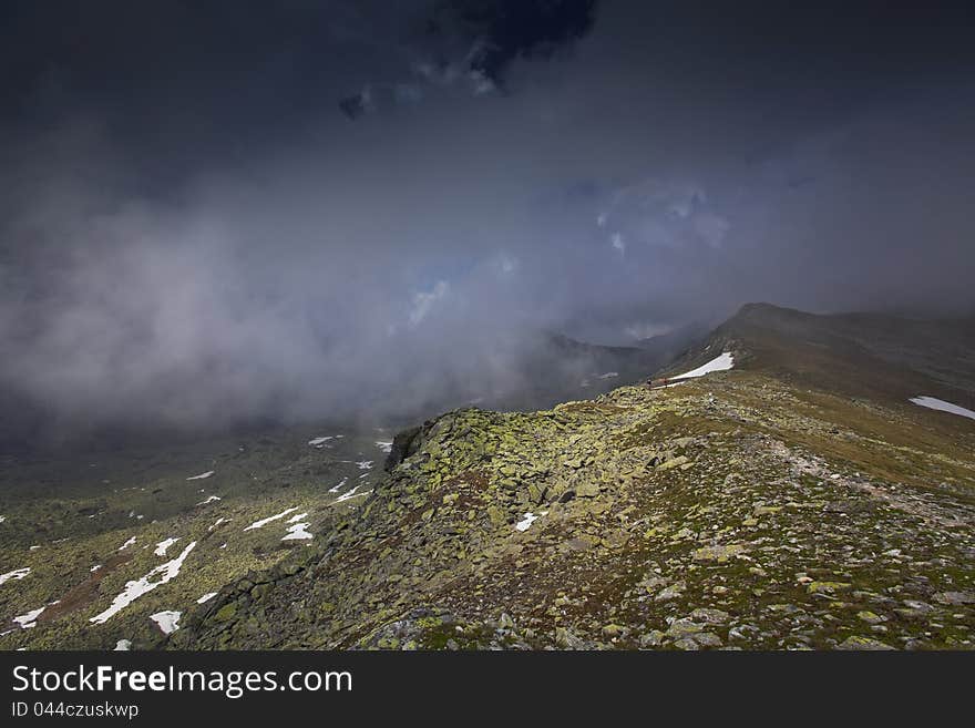 Mountain  scenery in the french Alps in summer