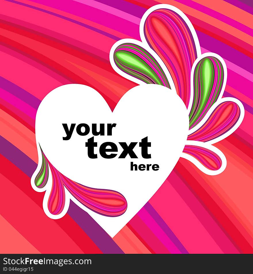 Background Heart With Text Pink