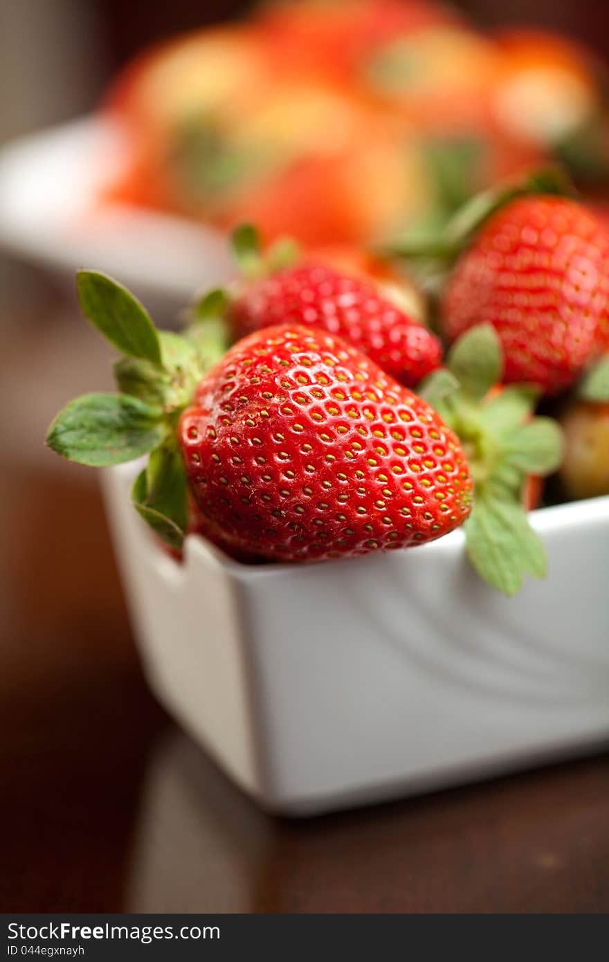 Fresh red strawberries on the table