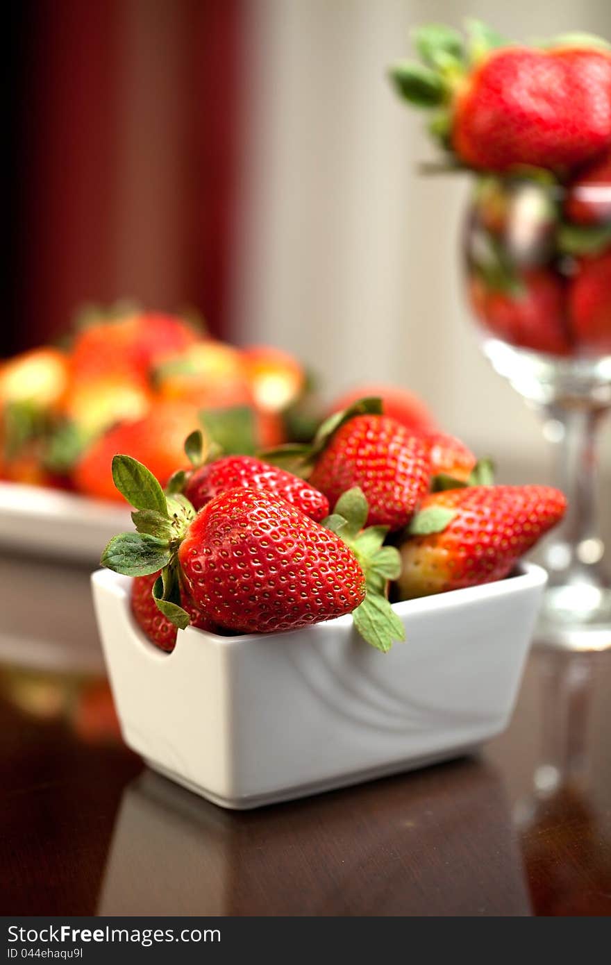 Fresh Red Strawberries On The Table