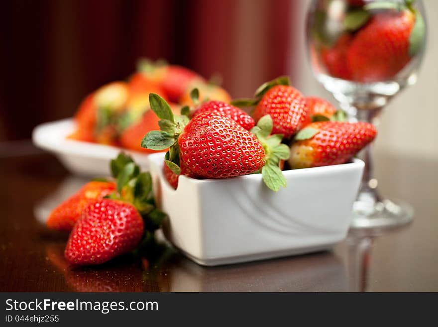 Fresh Red Strawberries On The Table