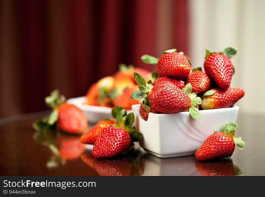 Fresh Red Strawberries On The Table