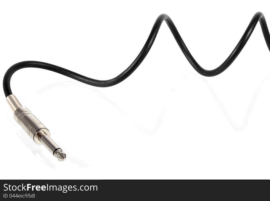 Jackplug with cable on white background