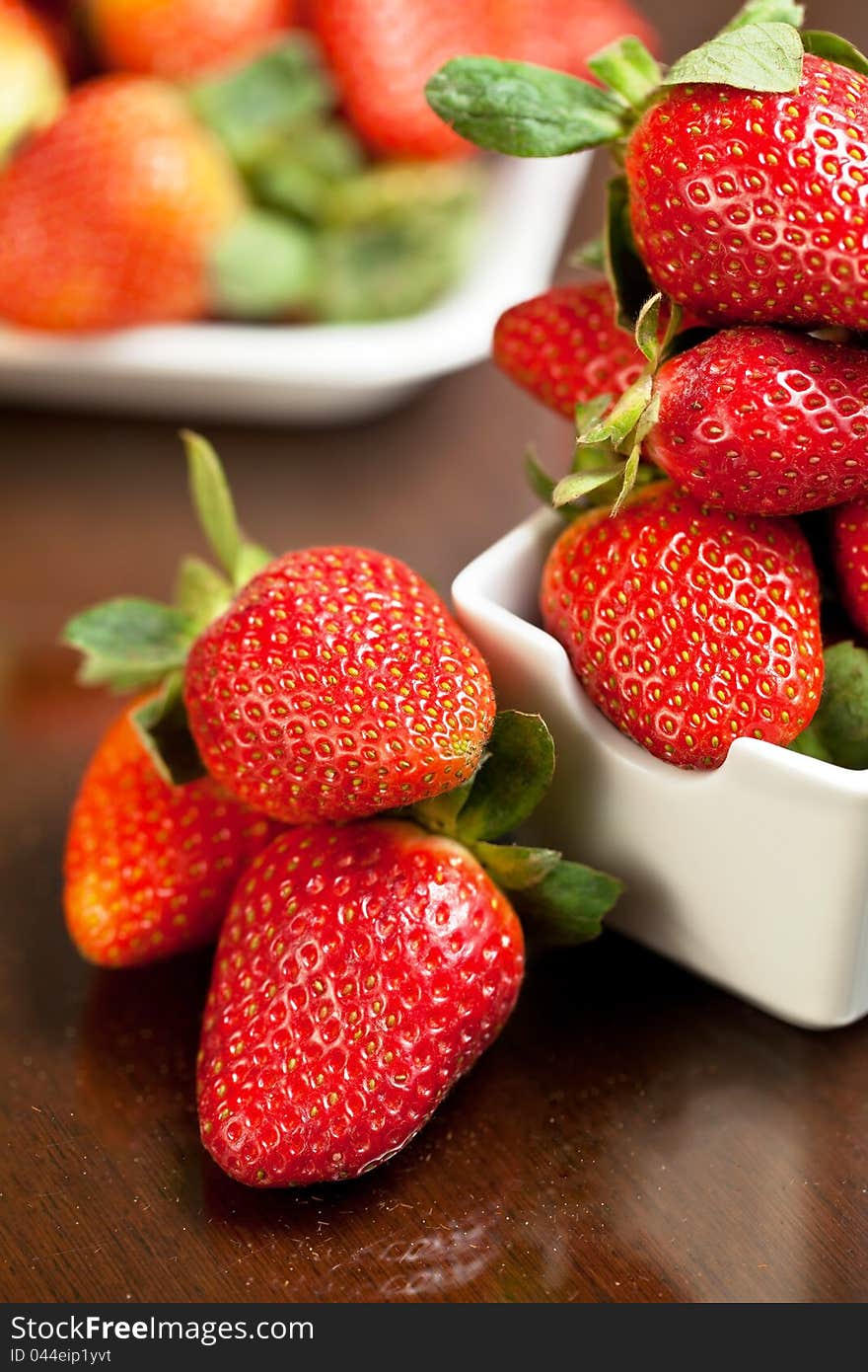 Fresh red strawberries on the table