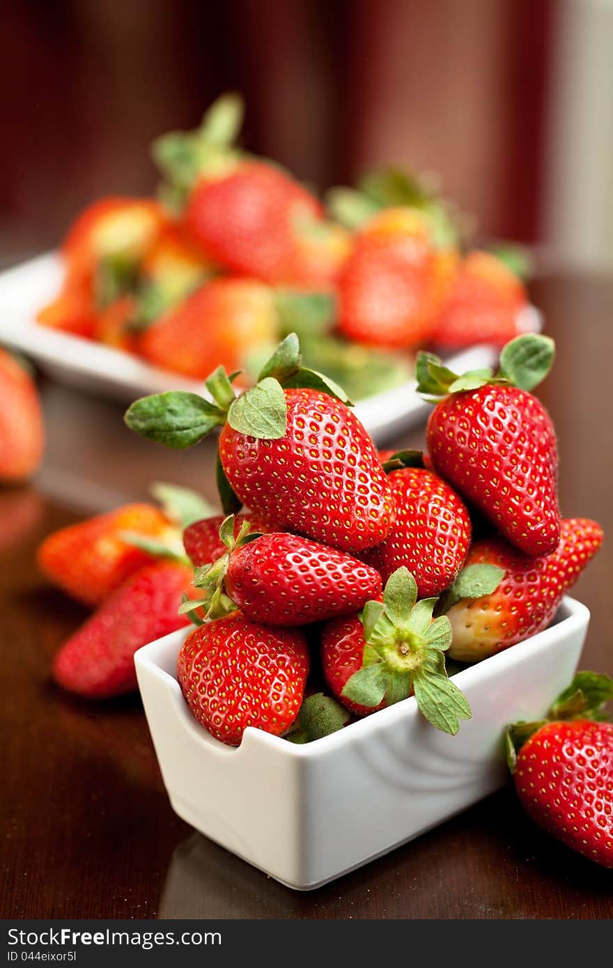 Fresh red strawberries on the table