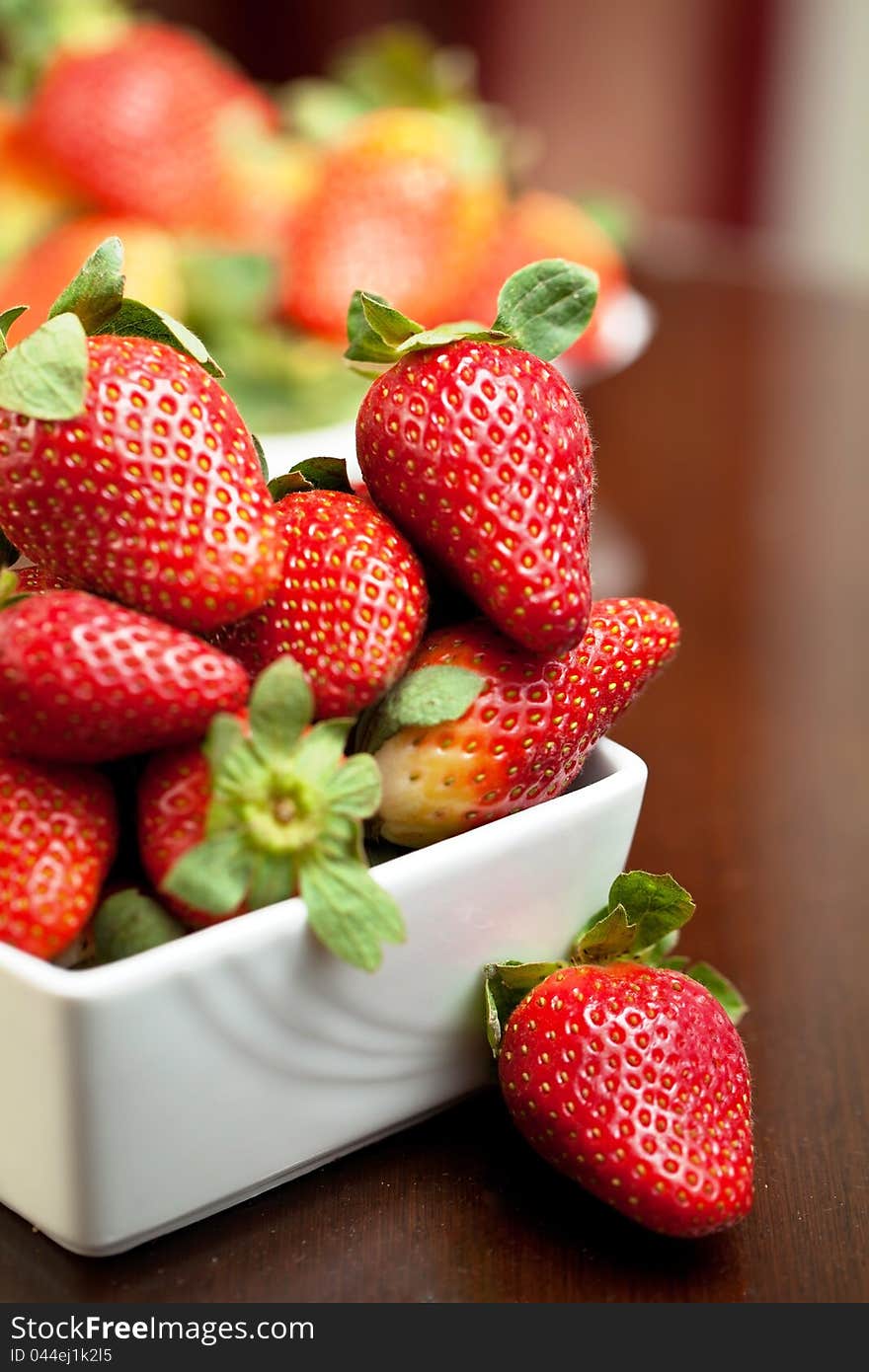 Fresh red strawberries on the table